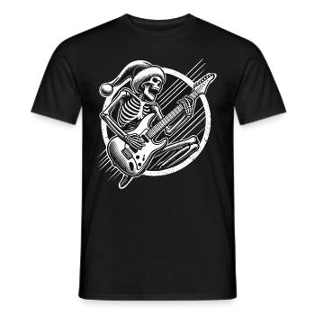 Jupe de Noël Père Noël squelette avec guitare - T-shirt homme - noir - Devant - AI Model Male 178 light (178cm)