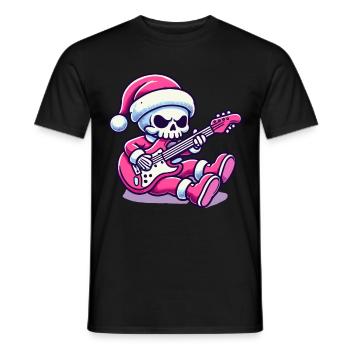 Christmas Skeleton Rocks Guitar Christmas - Men's T-Shirt - black - Front - AI Model Male 178 light (178cm)