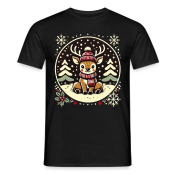 Adorable design vintage Noël - T-shirt homme - noir - Devant - AI Model Male 178 light (178cm)