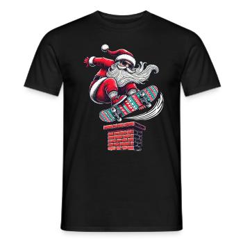 Père Noël style patineur - T-shirt homme - noir - Devant - AI Model Male 178 light (178cm)