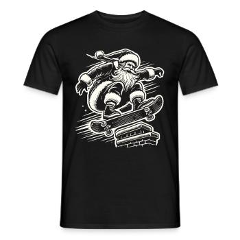 Christmas Santa Skateboard Streetwear Style - Men's T-Shirt - black - Front - AI Model Male 178 light (178cm)