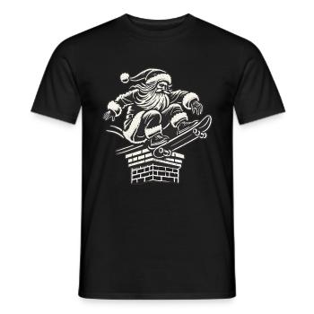Christmas Skater Santa Streetwear Style - Men's T-Shirt - black - Front - AI Model Male 178 light (178cm)