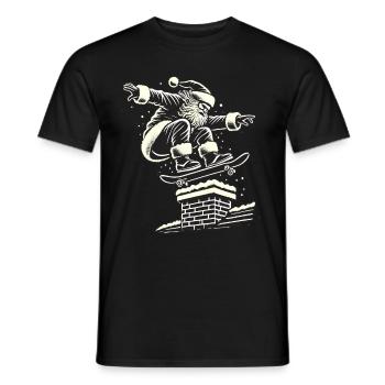Weihnachtlicher Skater Santa Streetwear Style - Männer T-Shirt - Schwarz - Vorne - AI Model Male 178 light (178cm)