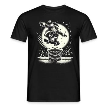 Noël Patineur Père Noël Style Streetwear - T-shirt homme - noir - Devant - AI Model Male 178 light (178cm)