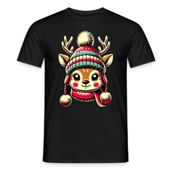 Adorable design vintage Noël - T-shirt homme - noir - Devant - AI Model Male 178 light (178cm)
