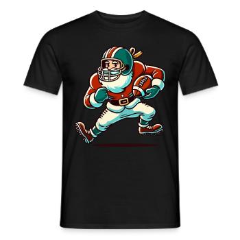 Père Noël jouant au football Joy - T-shirt homme - noir - Devant - AI Model Male 178 light (178cm)