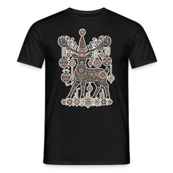 Weihnachtlicher Vintage-Cottagecore Rentierzauber - Männer T-Shirt - Schwarz - Vorne - AI Model Male 178 light (178cm)
