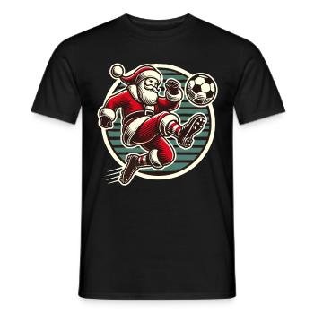 Conception du joueur de football du Père Noël - T-shirt homme - noir - Devant - AI Model Male 178 light (178cm)