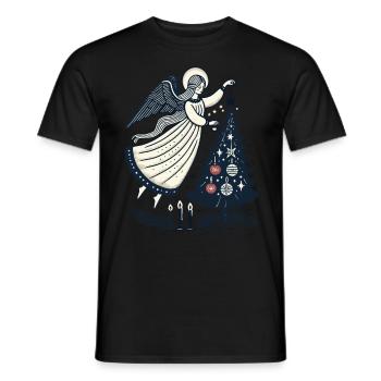 Vintage Engel Weihnachtsschmuck Ästhetik - Männer T-Shirt - Schwarz - Vorne - AI Model Male 178 light (178cm)