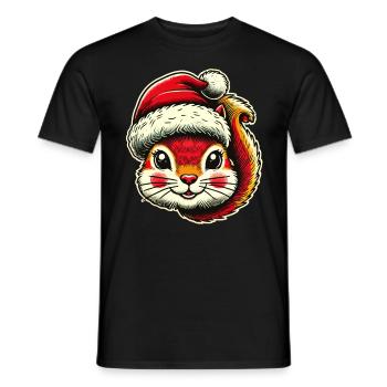 Merry Squirrel Christmas - Men's T-Shirt - black - Front - AI Model Male 178 light (178cm)