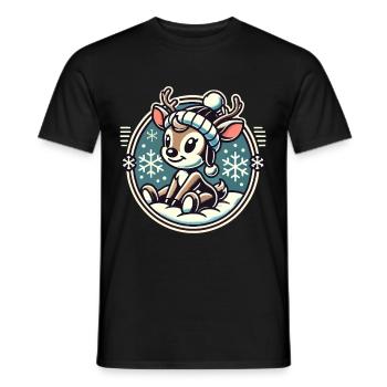 Adorable design vintage Noël - T-shirt homme - noir - Devant - AI Model Male 178 light (178cm)