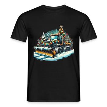 weihnachtlicher scWinter Weihnachten Schneeräummas - Männer T-Shirt - Schwarz - Vorne - AI Model Male 178 light (178cm)