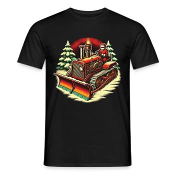 Winter Weihnachten Schneeräummaschine Fahrzeug - Männer T-Shirt - Schwarz - Vorne - AI Model Male 178 light (178cm)