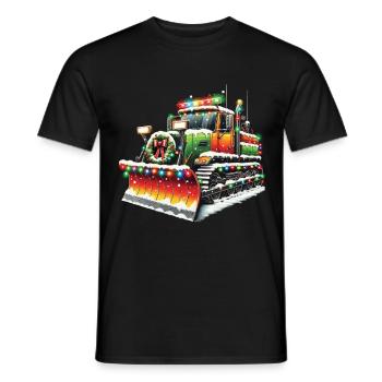 Winter Christmas Snow Removal Machine Vehicle - Men's T-Shirt - black - Front - AI Model Male 178 light (178cm)