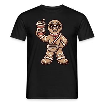 Funny Gingerbread Snob Christmas Fun - Men's T-Shirt - black - Front - AI Model Male 178 light (178cm)