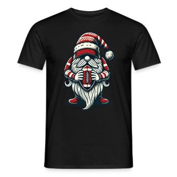 Christmas Football Gnome Dwarf Elf - Men's T-Shirt - black - Front - AI Model Male 178 light (178cm)