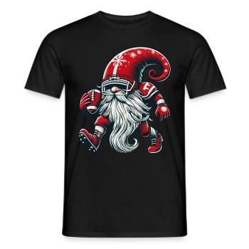 Noël Football Gnome Nain Elfe Gnome Gnome - T-shirt homme - noir - Devant - AI Model Male 178 light (178cm)