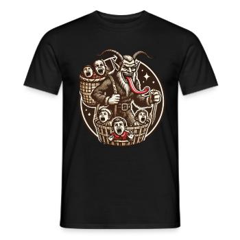 Krampus Mit Unartigen Kindern Weihnachtliches - Männer T-Shirt - Schwarz - Vorne - AI Model Male 178 light (178cm)