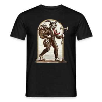 Krampus effrayant avec des enfants coquins - T-shirt homme - noir - Devant - AI Model Male 178 light (178cm)