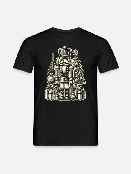 Christmas Nutcracker with Christmas Tree - Men's T-Shirt - black