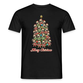 Merry Christmas Pug Christmas Tree - Men's T-Shirt - black - Front - AI Model Male 178 light (178cm)
