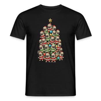 Merry Pug Christmas Tree - Men's T-Shirt - black - Front - AI Model Male 178 light (178cm)