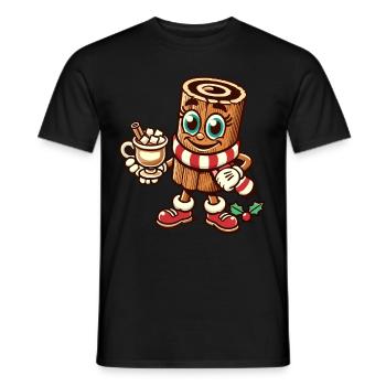 Heiße Schokolade Mit Zimt Weihnachten Cartoon - Männer T-Shirt - Schwarz - Vorne - AI Model Male 178 light (178cm)