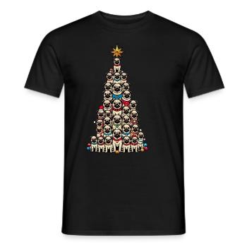 Carlin arbre de Noël drôle de chiens motifs - T-shirt homme - noir - Devant - AI Model Male 178 light (178cm)