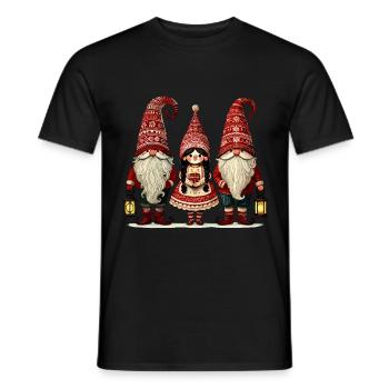 Christmas Gnomes Cute Gnomes Gnomes Gnomes - Men's T-Shirt - black - Front - AI Model Male 178 light (178cm)