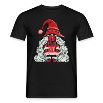 Christmas Gnome Woman Gnome Girl Elf - Men's T-Shirt - black - Front - AI Model Male 178 light (178cm)