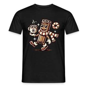 Heiße Schokolade Mit Zimt Cartoon - Männer T-Shirt - Schwarz - Vorne - AI Model Male 178 light (178cm)