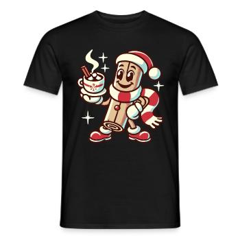 Zimt Und Heiße Schokolade Weihnachtlicher Spaß - Männer T-Shirt - Schwarz - Vorne - AI Model Male 178 light (178cm)