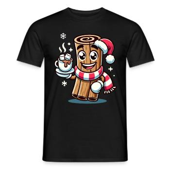 Heiße Schokolade Mit Zimt Cartoon Weihnachtlich - Männer T-Shirt - Schwarz - Vorne - AI Model Male 178 light (178cm)