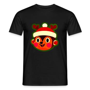 Fröhlicher Rentier Affe Weihnachtsspaß - Männer T-Shirt - Schwarz - Vorne - AI Model Male 178 light (178cm)