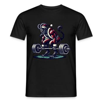 Weihnachtlicher Krampus Bodybuilder Muskeltraining - Männer T-Shirt - Schwarz - Vorne - AI Model Male 178 light (178cm)