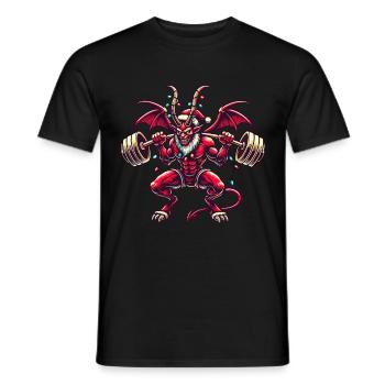 Krampus de Noël Muscle Power Workout Fun - T-shirt homme - noir - Devant - AI Model Male 178 light (178cm)