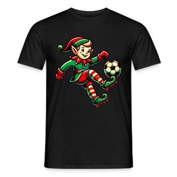 Elfe de Noël Joueur de football Noël Football - T-shirt homme - noir - Devant - AI Model Male 178 light (178cm)