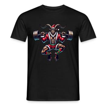Weihnachtlicher Krampus Bodybuilder Muskeltraining - Männer T-Shirt - Schwarz - Vorne - AI Model Male 178 light (178cm)