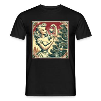 Noël rétro pin-up nostalgie - T-shirt homme - noir - Devant - AI Model Male 178 light (178cm)