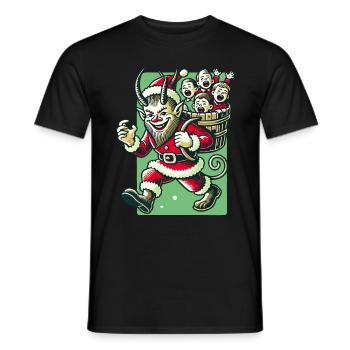 Weihnachtsmann Krampus Unartige Kinder Folklore - Männer T-Shirt - Schwarz - Vorne - AI Model Male 178 light (178cm)