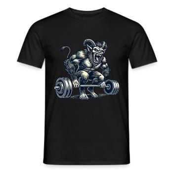 Krampus Bodybuilder Entraînement musculaire Entraînement d’hiver - T-shirt homme - noir - Devant - AI Model Male 178 light (178cm)