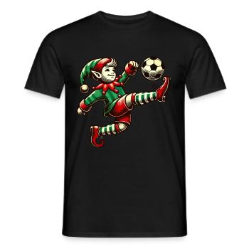 Soccer Playing Eleven With Ball - Men's T-Shirt - black - Front - AI Model Male 178 light (178cm)