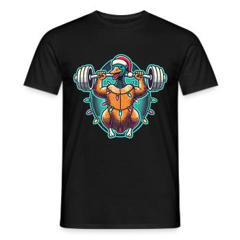 Lustige Weihnachtsgans Bodybuilding Weihnachten - Männer T-Shirt - Schwarz - Vorne - AI Model Male 178 light (178cm)