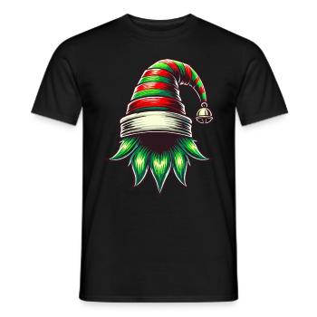 Weihnachtlicher Wichtelhut Mit Glocke Kostüm - Männer T-Shirt - Schwarz - Vorne - AI Model Male 178 light (178cm)