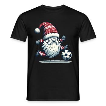 Gnome de football de Noël pour les fans - T-shirt homme - noir - Devant - AI Model Male 178 light (178cm)