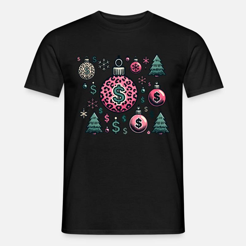 Weihnachtskugeln Dollar Symbole - Männer T-Shirt - Schwarz