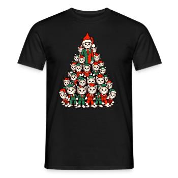 Noël arbre de Noël chats - T-shirt homme - noir - Devant - AI Model Male 178 light (178cm)