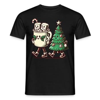 Merry Christmas Retro Style - Men's T-Shirt - black - Front - AI Model Male 178 light (178cm)