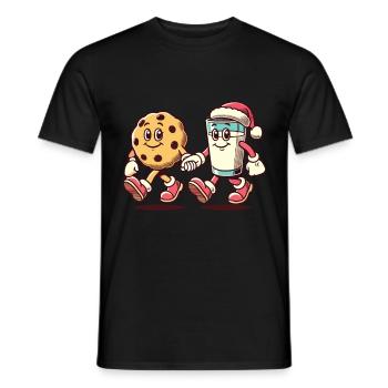 Biscuits and milk Christmas friends - Men's T-Shirt - black - Front - AI Model Male 178 light (178cm)