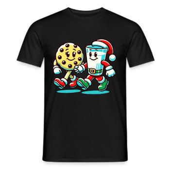 Merry Christmas Time Cookies And Milk - Men's T-Shirt - black - Front - AI Model Male 178 light (178cm)